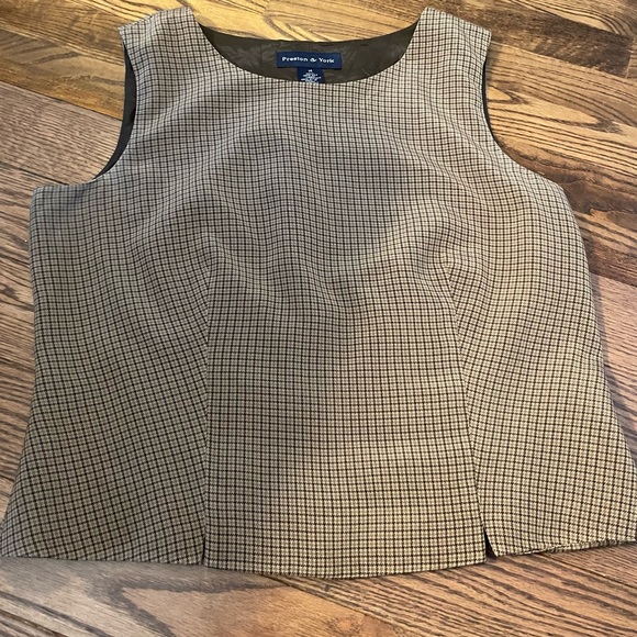 Preston & York Sleeveless Blouse Brown and Tan size medium - Picture 1 of 4